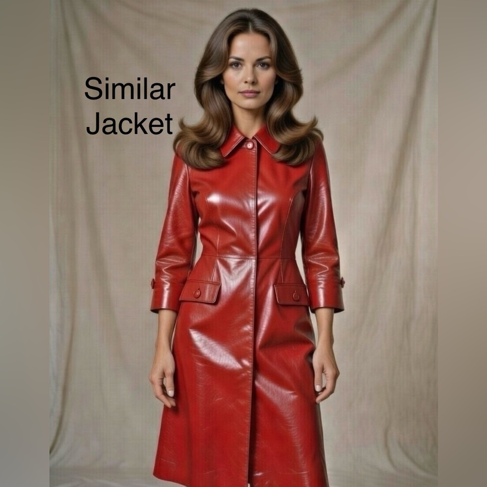 70’s Vintage Bagatelle red patent vinyl raincoat, great condition